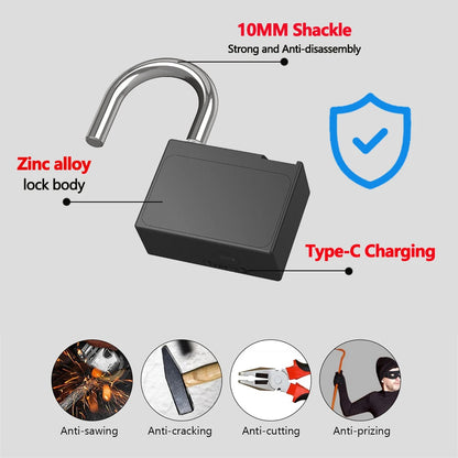 P70 Smart Padlock – Fingerprint & App Unlock for Keyless Security