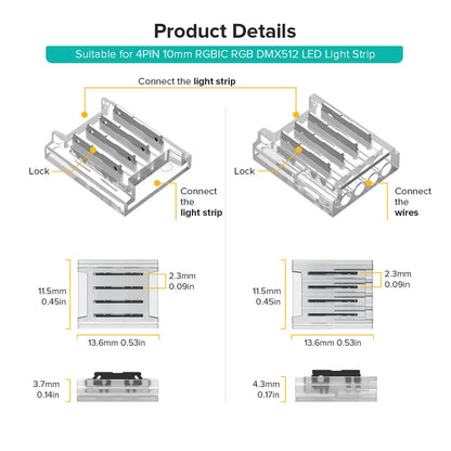 LED Strip Extension Connector with Wire – Extend LED Strips Without Soldering