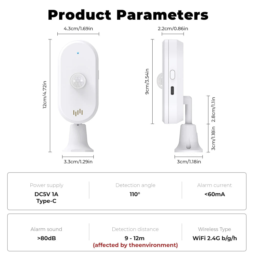 Smart Motion Sensor Alarm - Scares Off Intruders and Get Alerts in Your Phone