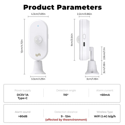Smart Motion Sensor Alarm - Scares Off Intruders and Get Alerts in Your Phone