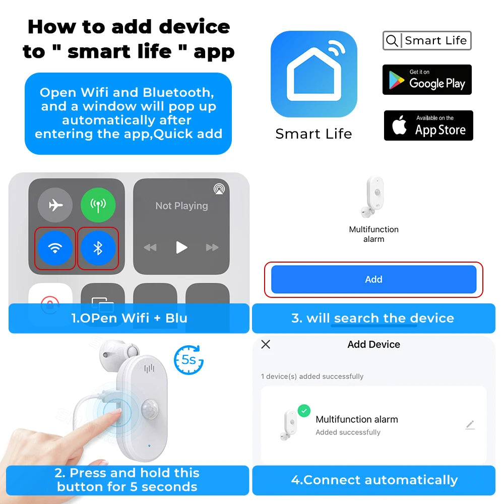 Smart Motion Sensor Alarm - Scares Off Intruders and Get Alerts in Your Phone