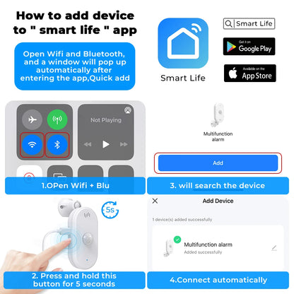 Smart Motion Sensor Alarm - Scares Off Intruders and Get Alerts in Your Phone
