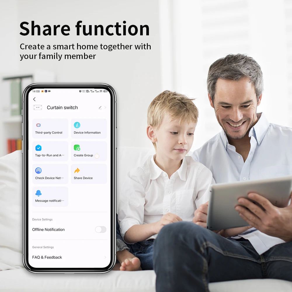 Wi-Fi Smart Light Switch Module (1/2/3 Gang) – Hands-Free Voice & App Control for Any Room