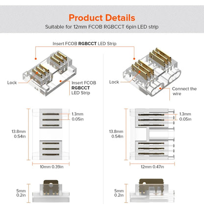 FCOB Solderless Connectors - Cut, Extend & Turn Corners