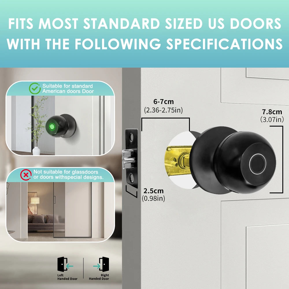 Smart Fingerprint Door Knob - Unlock Without Your Keys