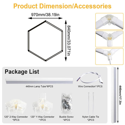 Hexagon LED Garage Ceiling Light – Bright Workshop Lighting
