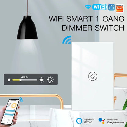 MOES Wi-Fi Smart Dimmer Light Switch – Control Brightness Anytime, Hands-Free