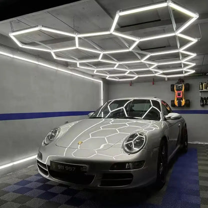 Hexagon LED Garage Ceiling Light – Bright Workshop Lighting