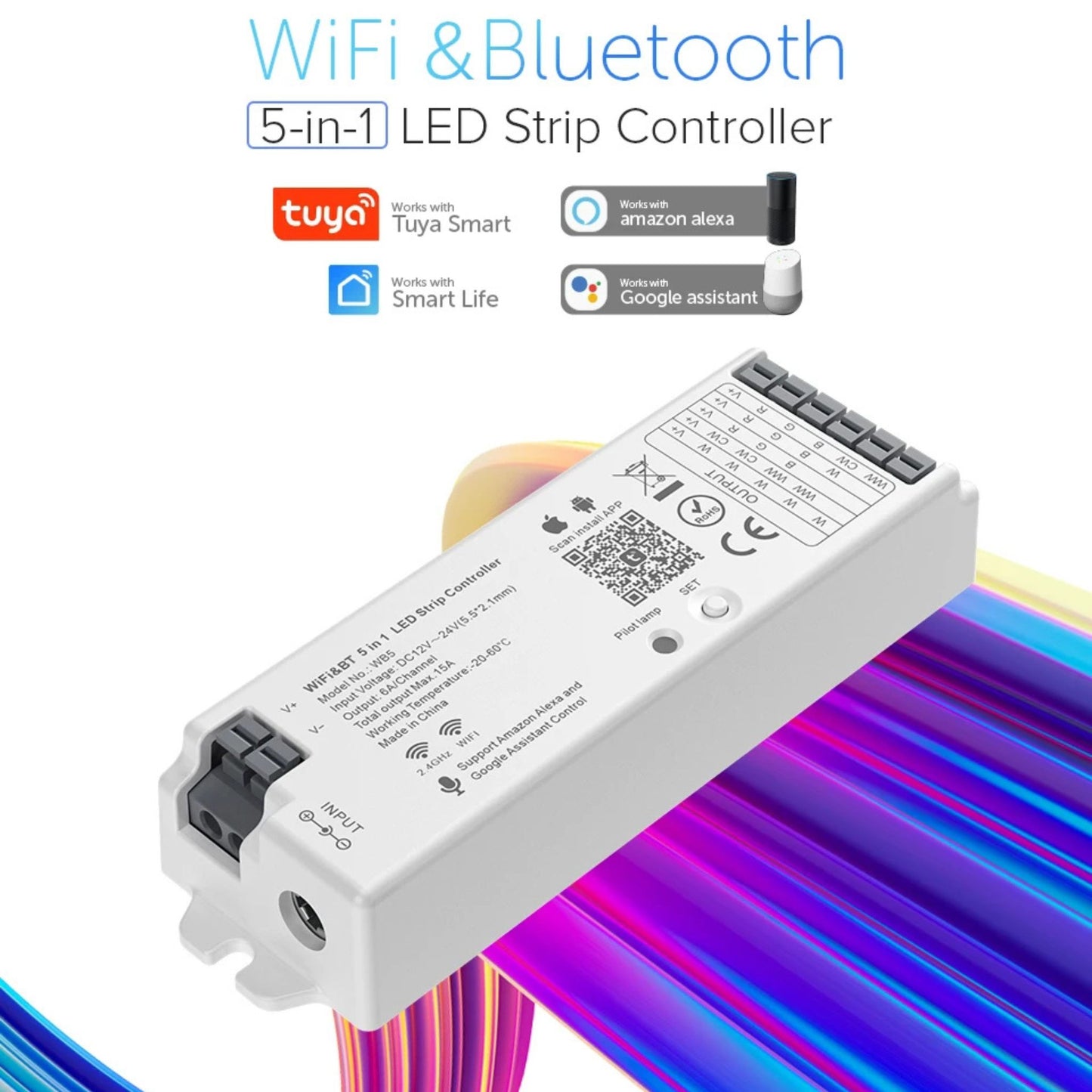 5-in-1 Smart LED Controller – Turn Your LED Strips into Smart Lighting