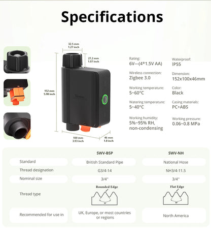 SONOFF ZigBee Smart Water Valve – Automatic Irrigation & Water-Saving Control for Gardens & Farms