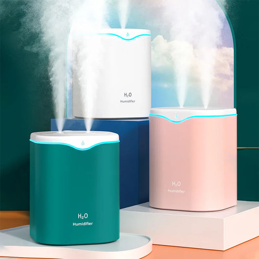 H2O 2000ml Dual Spray Air Humidifier, Low Noise Operation, USB Powered for Home, Office, Bedroom