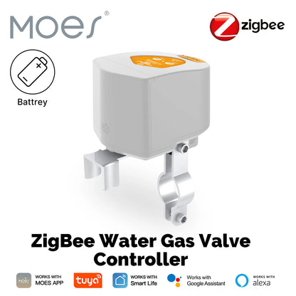 MOES ZigBee Smart Valve Controller – Automatic Gas & Water Shutoff for Home Safety & Leak Protection