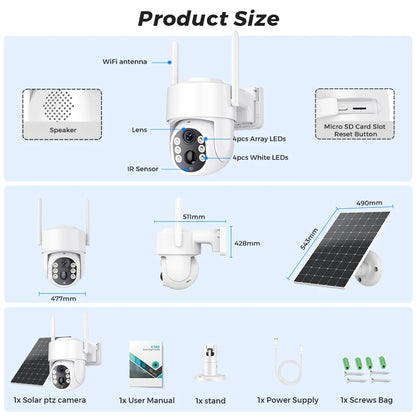 5MP Solar Wi-Fi Security Camera – 365-Day Power, HD Night Vision, AI Alerts, Perfect for Homes & Businesses