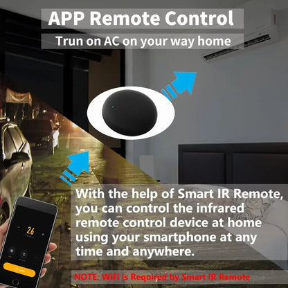 Wi-Fi Mini Smart IR Remote Control, App & Voice Control for TV & More