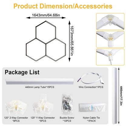 Hexagon LED Garage Ceiling Light – Bright Workshop Lighting