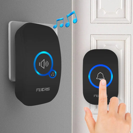 Fuers Wireless Doorbell with 32 Tunes & Waterproof Buttons – Reliable Entry Alert for Home, Store & Hotel