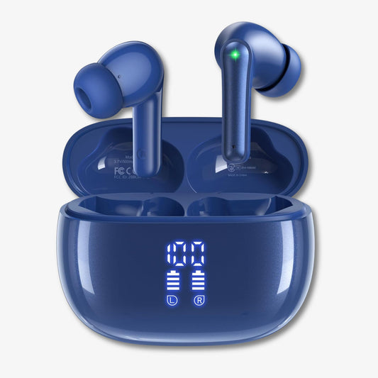 T12 True Wireless Stereo Earbuds – 40H Playtime, Deep Bass, IPX7 Waterproof, LED Display for Music & Gym