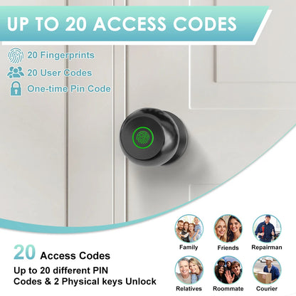 Smart Fingerprint Door Knob - Unlock Without Your Keys