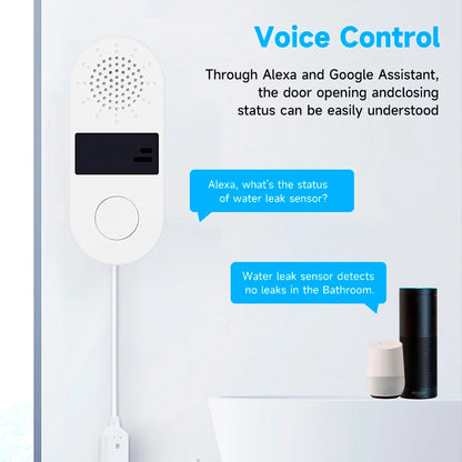 Smart Water Leak Detector - 130dB Alarm & Phone Alerts