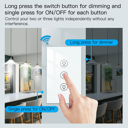 MOES Wi-Fi Smart Dimmer Light Switch – Control Brightness Anytime, Hands-Free