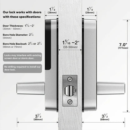 Smart Fingerprint Door Lock, 5-in-1 Keyless Entry, Waterproof, App & Voice Control, Ideal for Homes & Rentals