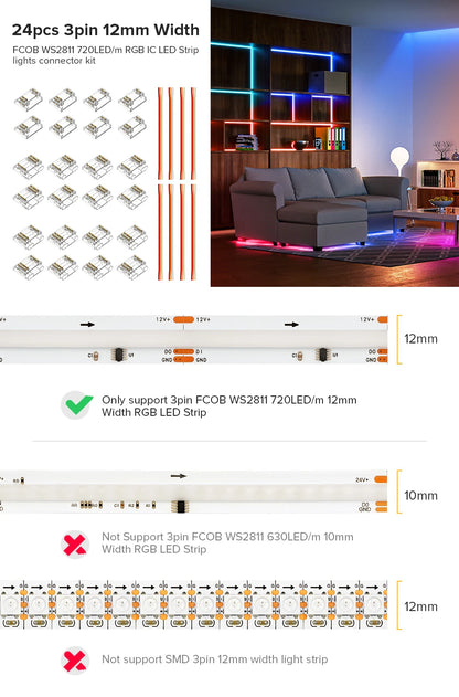 FCOB Solderless Connectors - Cut, Extend & Turn Corners