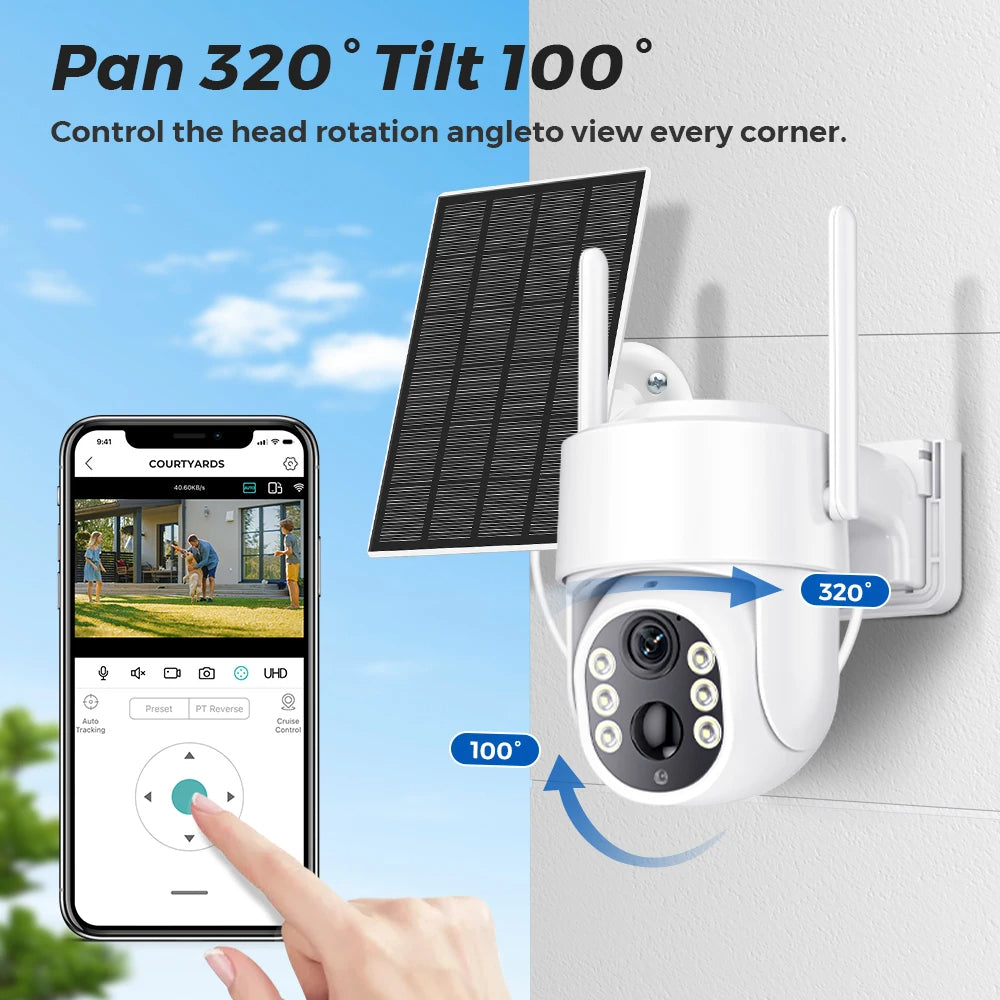 5MP Solar Wi-Fi Security Camera – 365-Day Power, HD Night Vision, AI Alerts, Perfect for Homes & Businesses