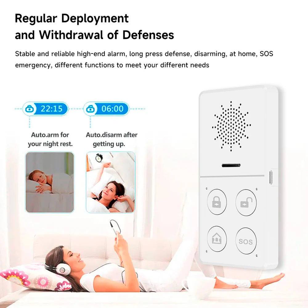 Wi-Fi Smart Burglar Security Alarm System, 130dB Loud Siren, App & Voice Control for Tuya, Smart Life, Alexa & Google Home