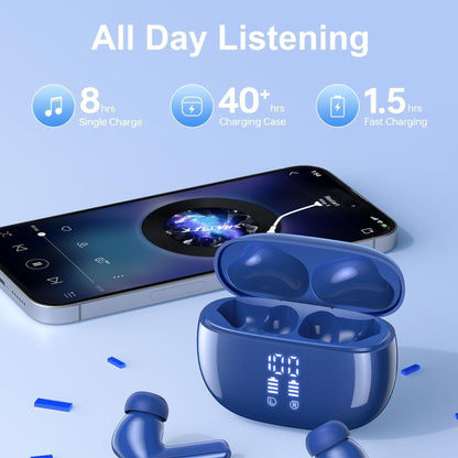T12 True Wireless Stereo Earbuds – 40H Playtime, Deep Bass, IPX7 Waterproof, LED Display for Music & Gym