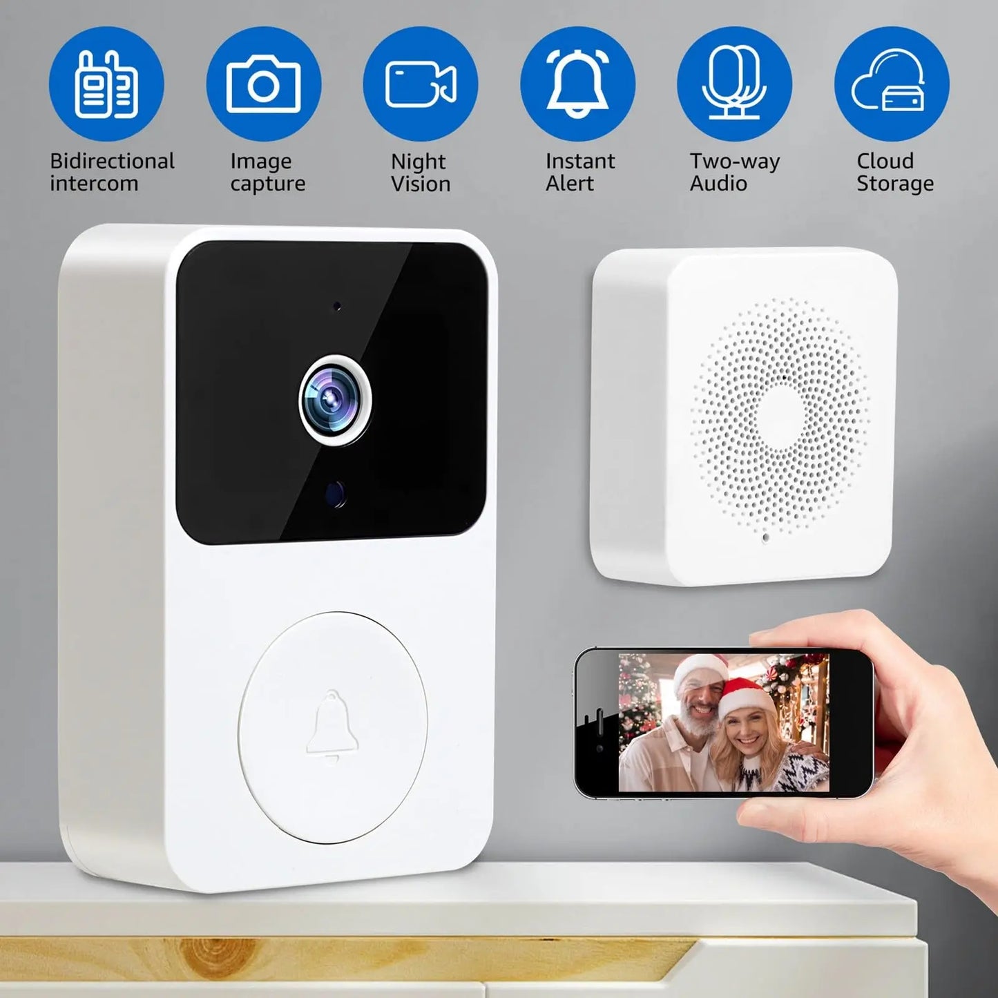Wi-Fi Smart Video Doorbell Camera – See and Talk to Visitors from Your Phone