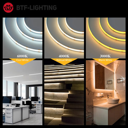 FCOB LED Strip Light – Smooth Dot-Free Lighting for Cabinets, Ceilings and Shelves