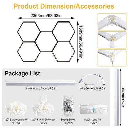 Hexagon LED Garage Ceiling Light – Bright Workshop Lighting