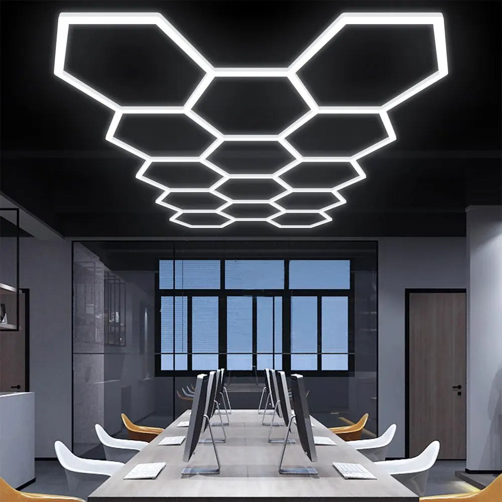 Hexagon LED Garage Ceiling Light – Bright Workshop Lighting