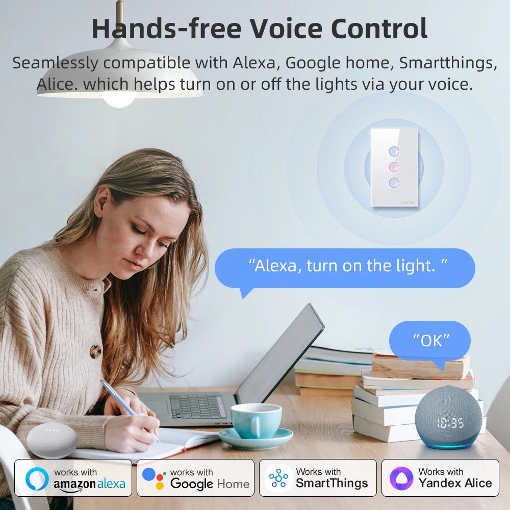 AVATTO Wi-Fi Smart Light Switch – Voice & App Control for Your Home