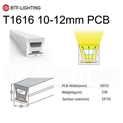 BTF-LIGHTING Neon Silicone Housing – Smooth Dot-Free Neon Light