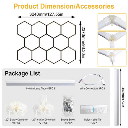 Hexagon LED Garage Ceiling Light – Bright Workshop Lighting