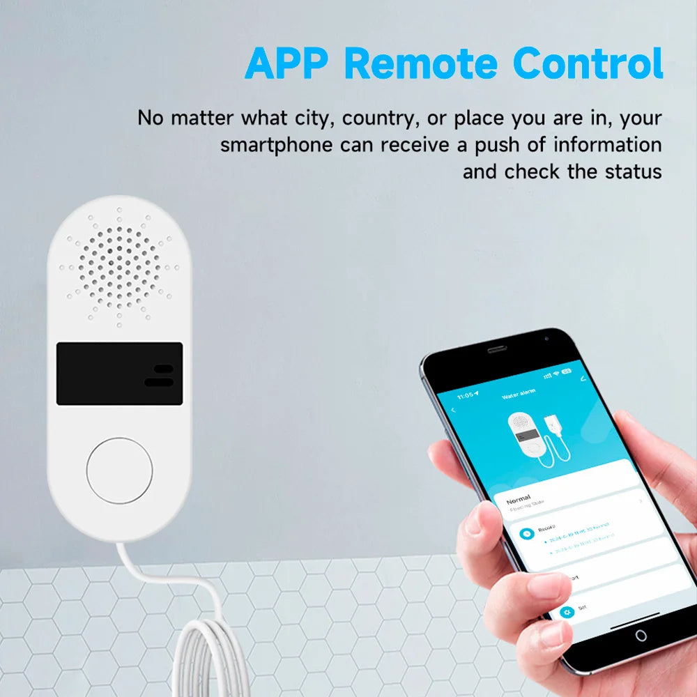 Smart Water Leak Detector - 130dB Alarm & Phone Alerts