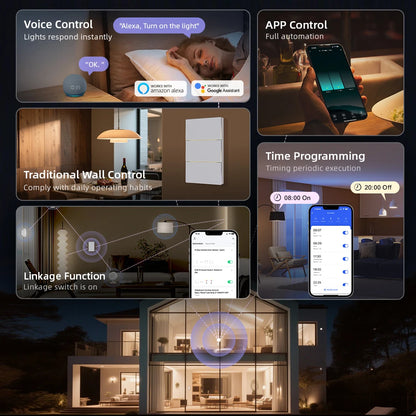AVATTO Wi-Fi Smart Light Switch – Luxury Touch Control with Ambient LED Design for Modern Homes