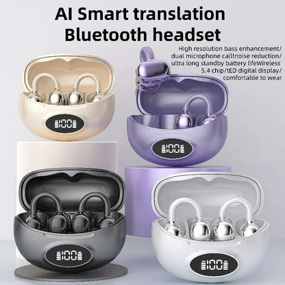 W19 Clip-On Wireless Earbuds, Secure Fit With Translation Support
