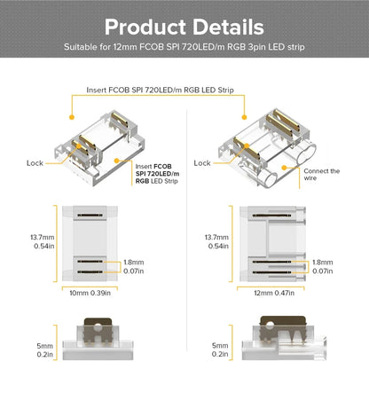 FCOB Solderless Connectors - Cut, Extend & Turn Corners