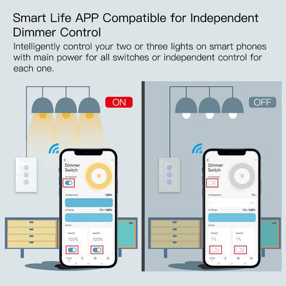 MOES Wi-Fi Smart Dimmer Light Switch – Control Brightness Anytime, Hands-Free