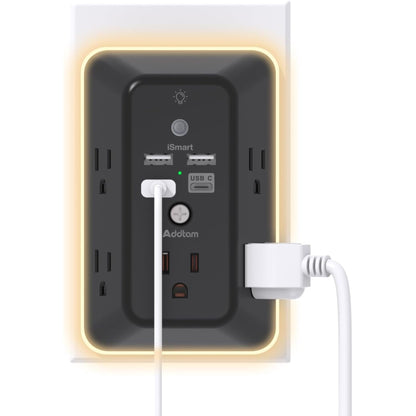 9-in-1 Outlet Extender Surge Protector with Night Light (Non Smart)