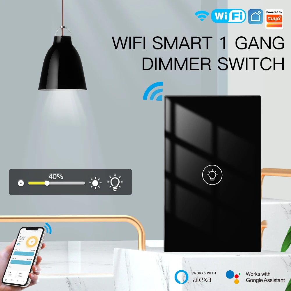 MOES Wi-Fi Smart Dimmer Light Switch – Control Brightness Anytime, Hands-Free