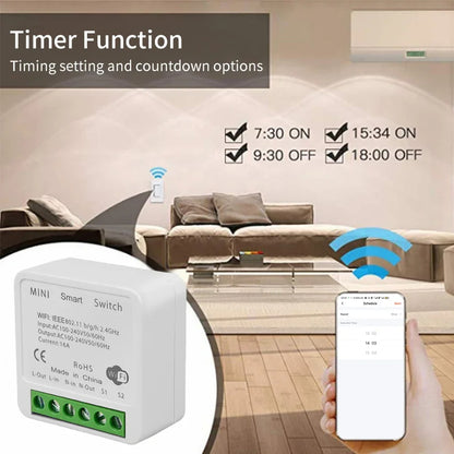 Wi-Fi Smart Light Mini Switch Module – 2-Way Control, App & Voice Operated