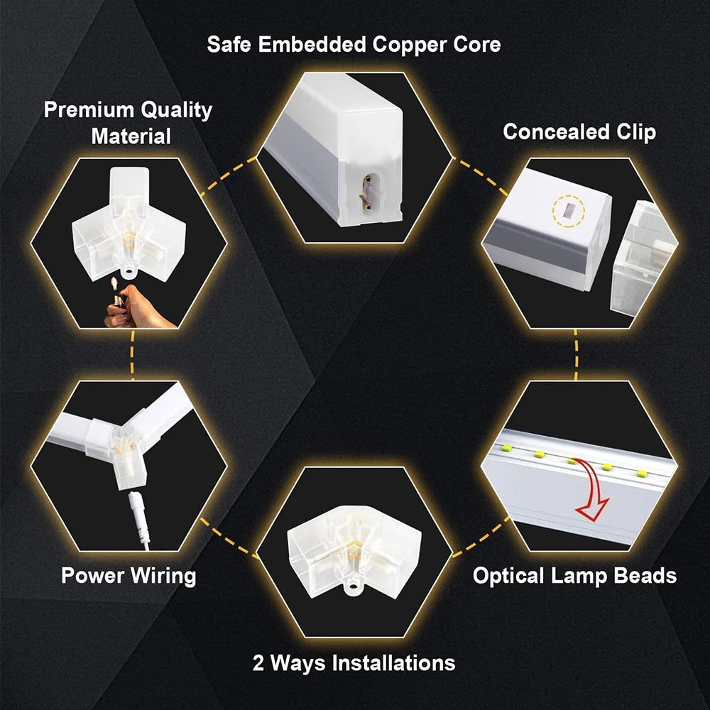 Hexagon LED Garage Ceiling Light – Bright Workshop Lighting