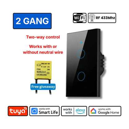 Smart Light Switch (1/2/3/4 Gang) – Control Lights Anytime, Anywhere