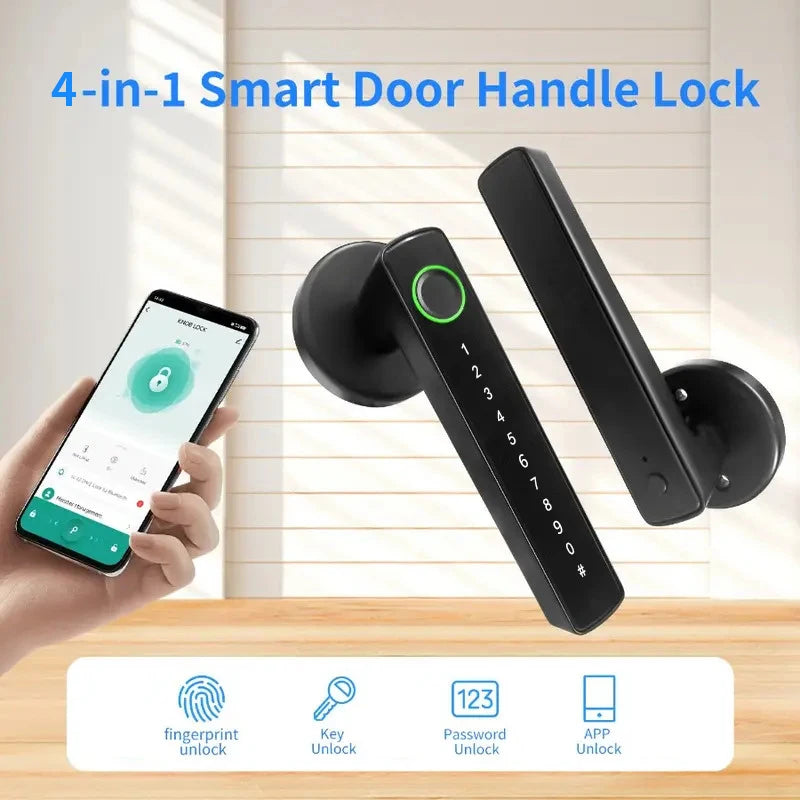 Smart Fingerprint Door Lock – 4-in-1 Keyless Entry for Homes & Offices
