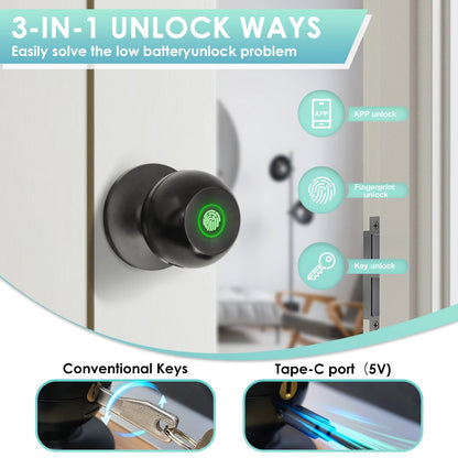 Smart Fingerprint Door Knob - Unlock Without Your Keys