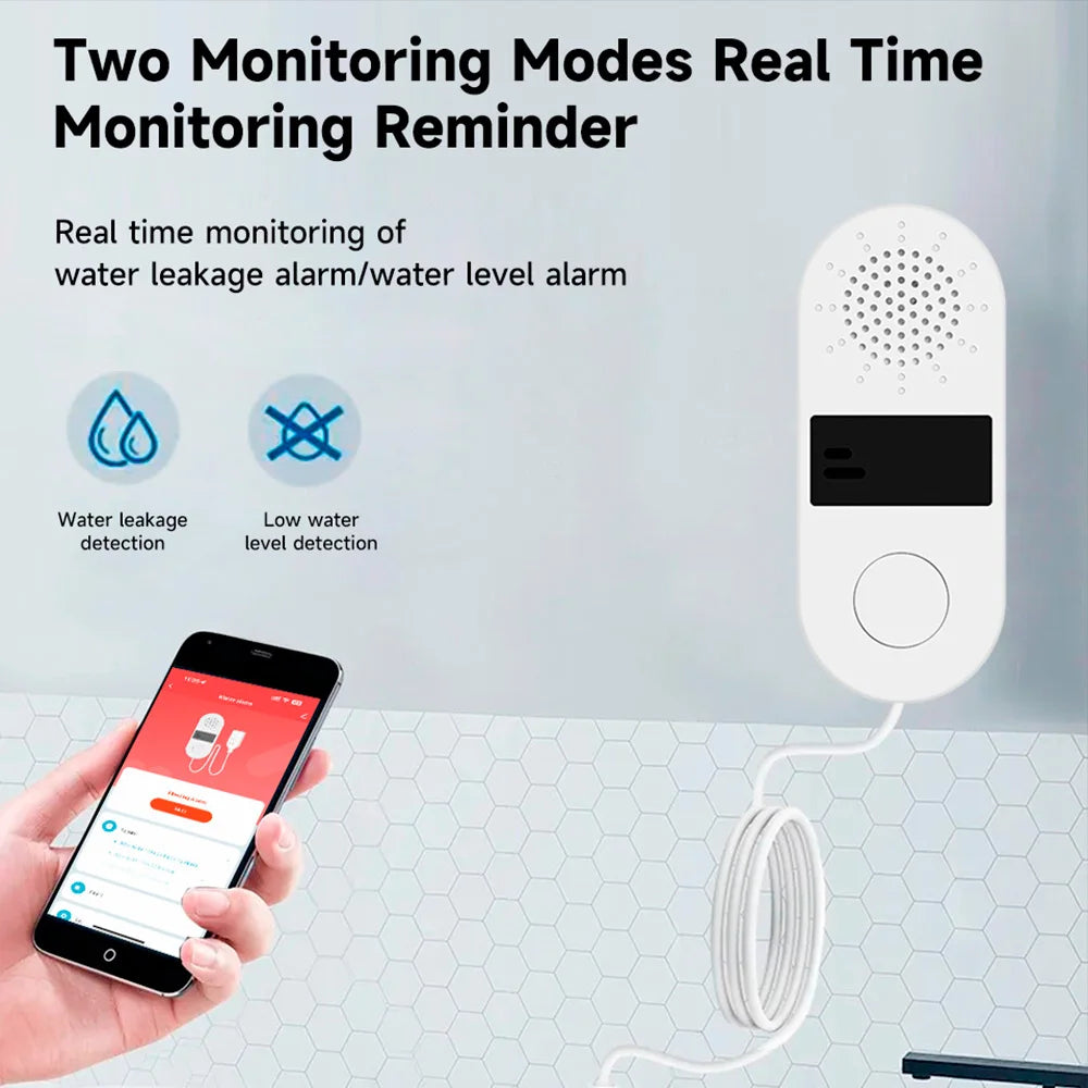 Smart Water Leak Detector - 130dB Alarm & Phone Alerts