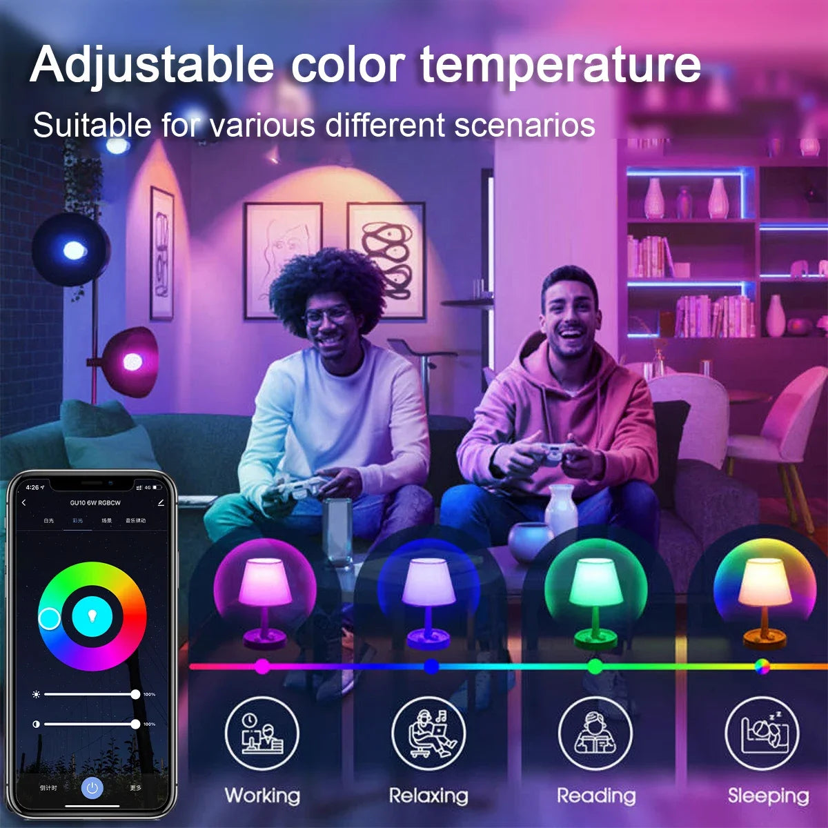 Smart Candle Bulb E14 - Color and Dimming for Small Fittings